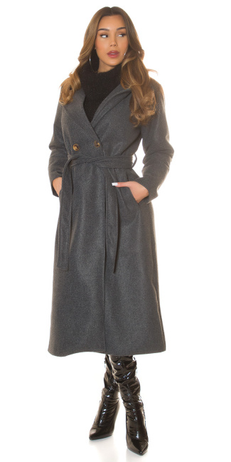 Musthave Coat with buttons Anthracite